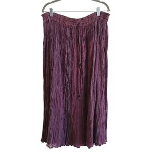 100% Cotton Broomstick Maxi Skirt With Bells Women's L Pink Purple Festival Boho